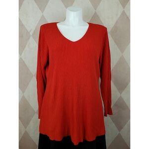 Kim Rogers | Red Ribbed Sweater